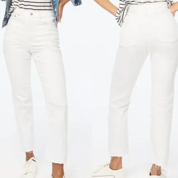 J. Crew Factory White stovepipe straight jean in signature stretch size 35 NWT - Picture 1 of 15